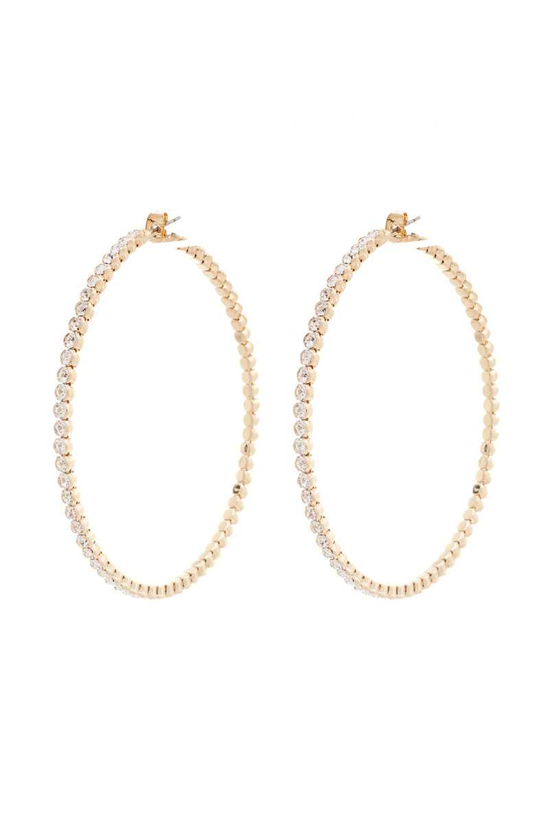 Classic Basic Rhinestone Hoop Earring