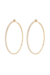 Classic Basic Rhinestone Hoop Earring