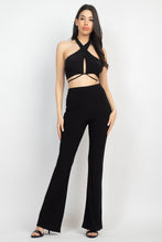 Load image into Gallery viewer, Solid Halter Top And Elastic Leggings Set
