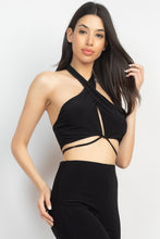 Load image into Gallery viewer, Solid Halter Top And Elastic Leggings Set
