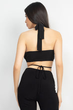 Load image into Gallery viewer, Solid Halter Top And Elastic Leggings Set
