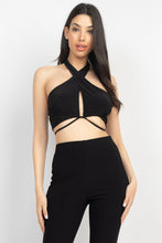 Load image into Gallery viewer, Solid Halter Top And Elastic Leggings Set
